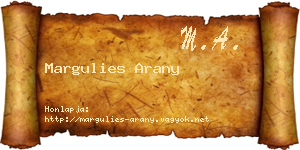 Margulies Arany névjegykártya